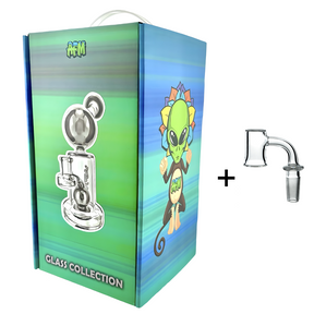 8" AFM Bubble Head Glass Dab Rig + Banger Boxed Set
