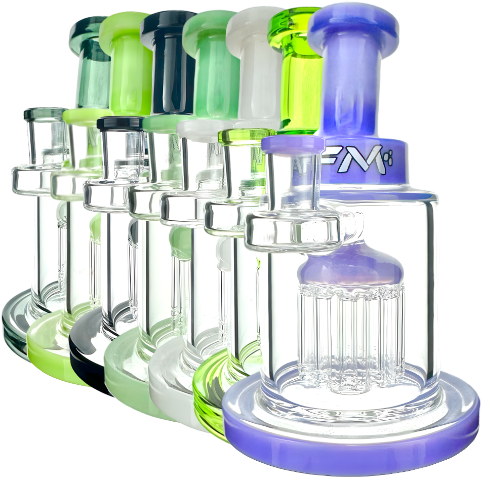 7" AFM Eight Arm Perc Tank Glass Dab Rig + Banger Boxed Set | AFM Smoke