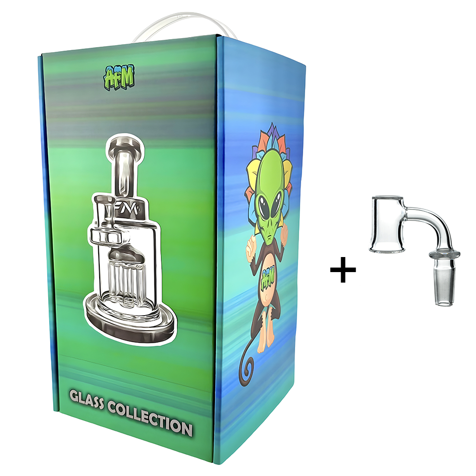 7" AFM Eight Arm Perc Tank Glass Dab Rig + Banger Boxed Set | AFM Smoke