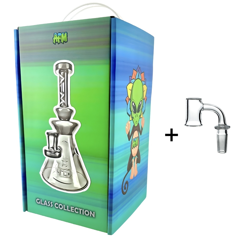 8" AFM Swiss Pyramid Color Glass Dab Rig & Banger Boxed Set – Borosilicate Concentrate Rig | AFM Smoke