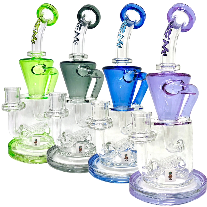 AFM 10.5″ Drain Recycler Colored Lip Dab Rig | AFM Smoke