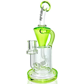 10.5" AFM Glass Drain Recycler Colored Lip Dab Rig