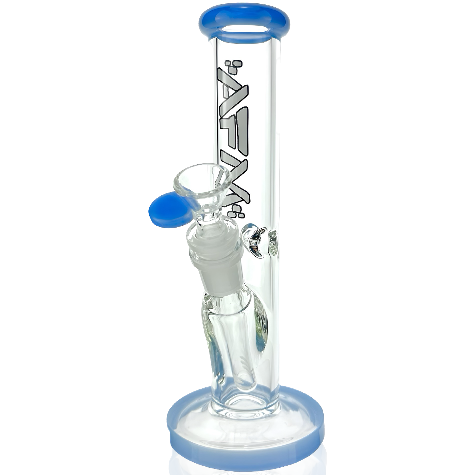 8″ AFM Colored Lip Clear Mini Straight Tube Beaker | AFM Smoke