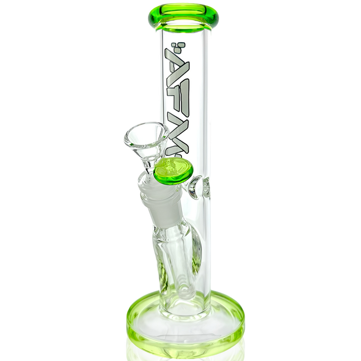 8″ AFM Colored Lip Clear Mini Straight Tube Beaker | AFM Smoke