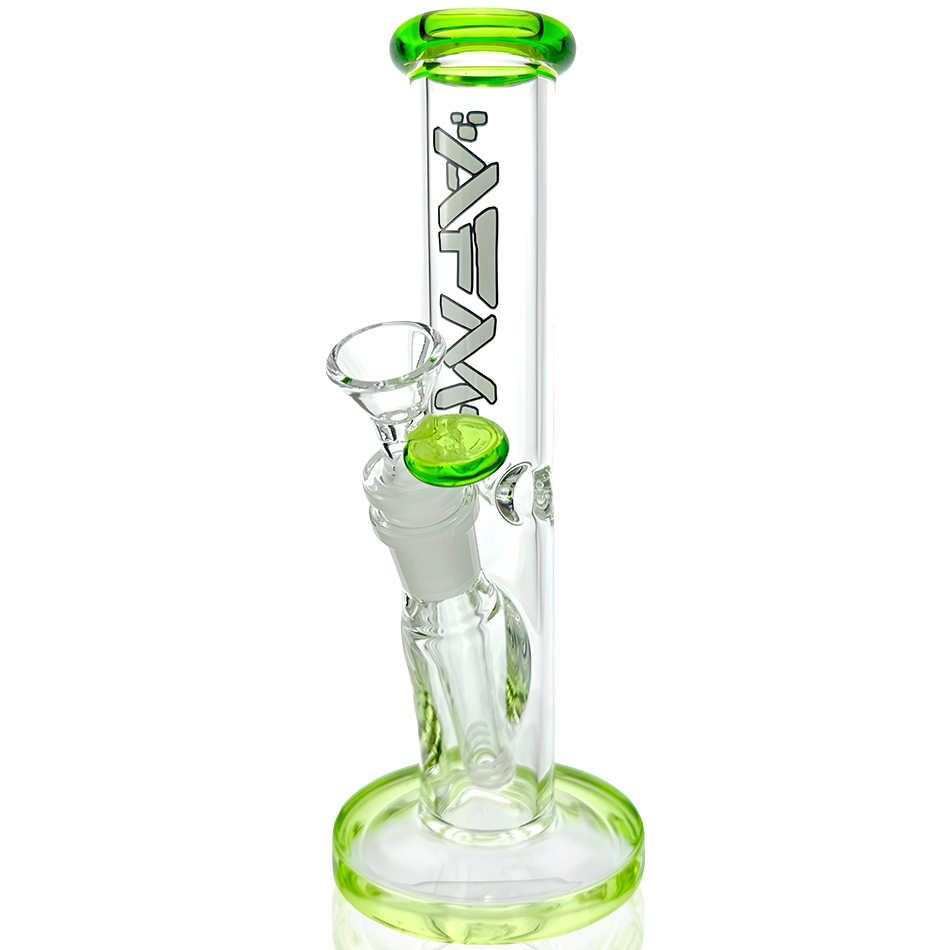 8" AFM Colored Lip Clear Mini Straight Tube Beaker