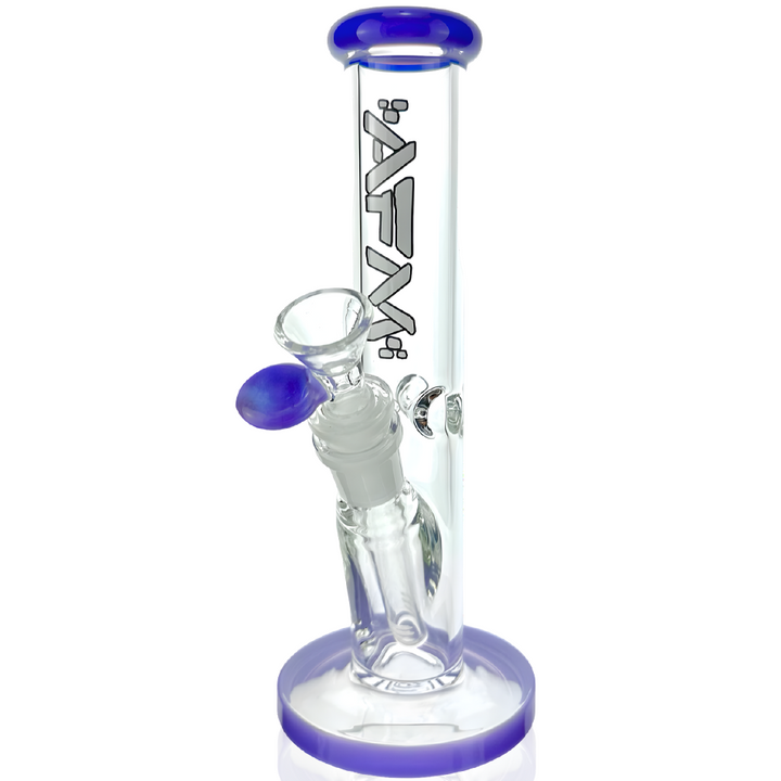 8″ AFM Colored Lip Clear Mini Straight Tube Beaker | AFM Smoke