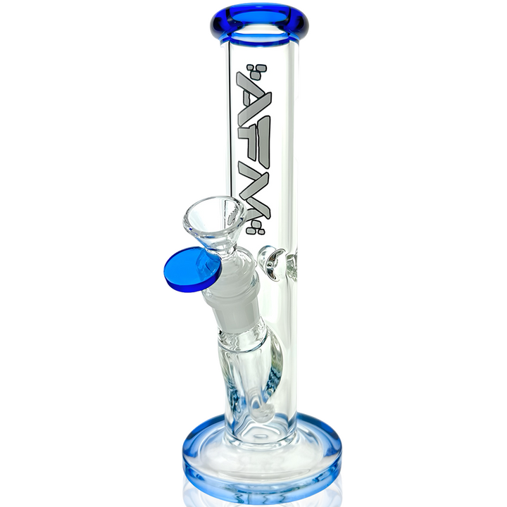 8″ AFM Colored Lip Clear Mini Straight Tube Beaker | AFM Smoke