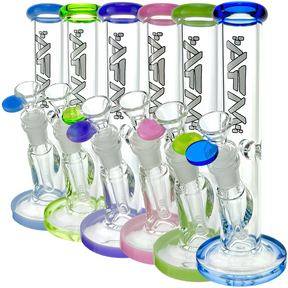 8" AFM Colored Lip Clear Mini Straight Tube Beaker