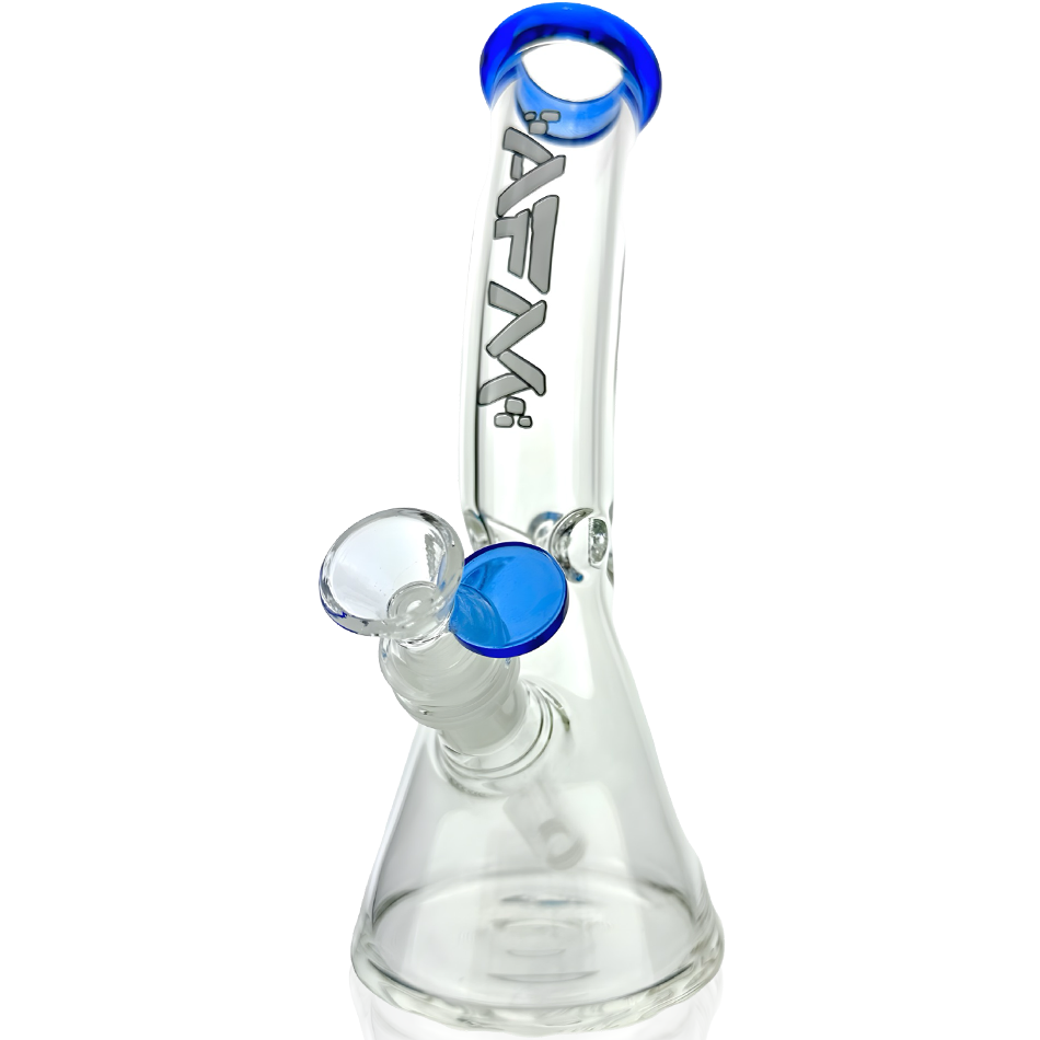 8" AFM Colored Lip Bent Neck Mini Beaker