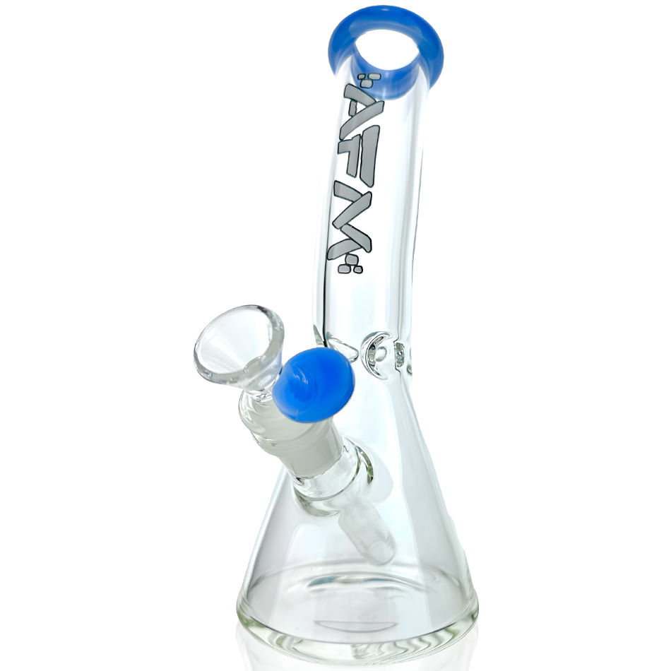 8" AFM Colored Lip Bent Neck Mini Beaker