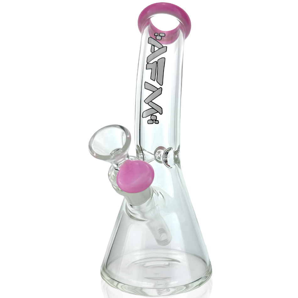 8" AFM Colored Lip Bent Neck Mini Beaker