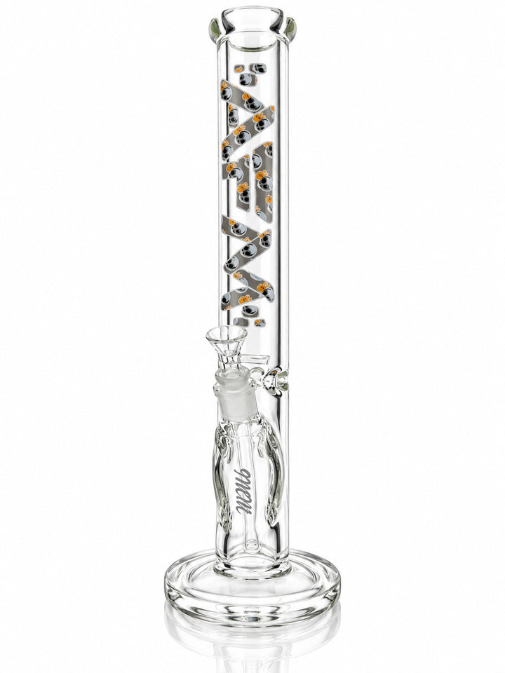 18 inch AFM Peace From Space 9mm glass straight tube bong with peace sign alien AFM logo