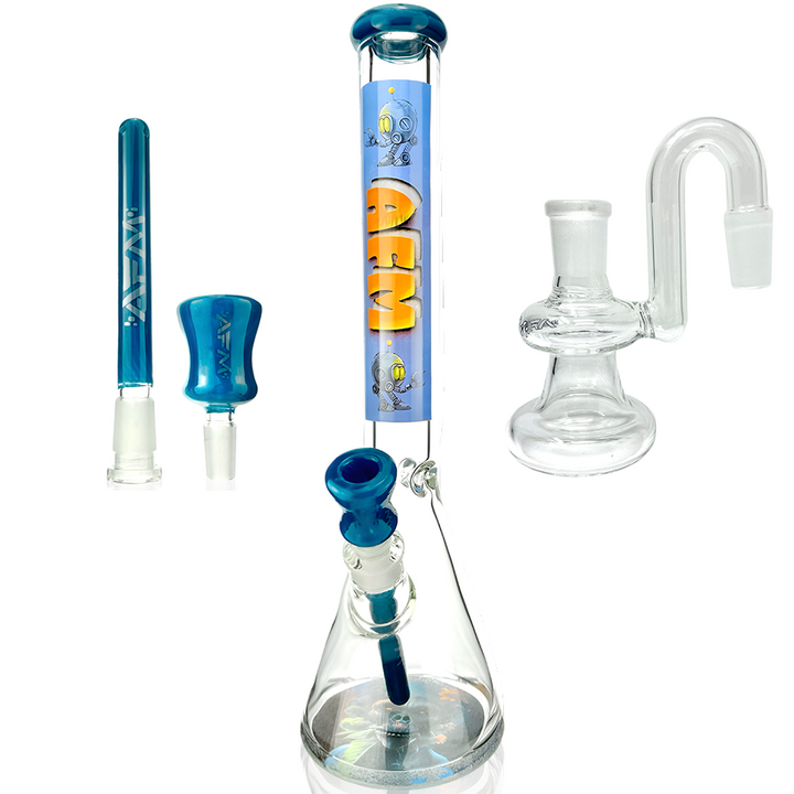 18" AFM AI God Horus 9mm Glass Beaker Bong Bundle – With Ash Catcher