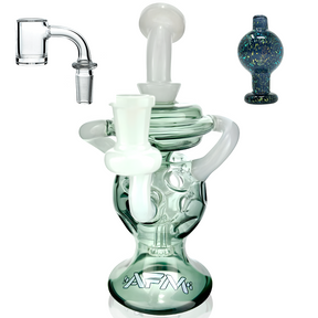 7.5" Swiss Double Color Glass Recycler Dab Rig + Quartz Bangers