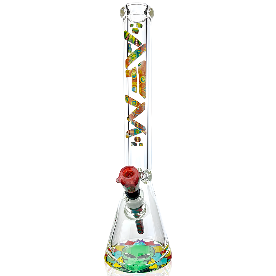 18" AFM Glass Color Blast 9mm Glass Beaker Bong Bundle