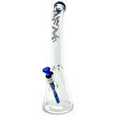 18" AFM Wavy Bent Neck 7mm Colored Lip Glass Beaker Bong 1 of 1