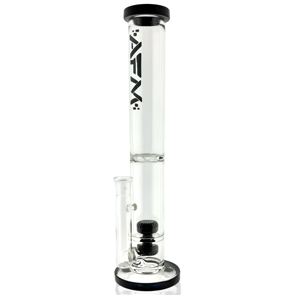 AFM 13″ Double Puck Straight Tube Bong | AFM Smoke