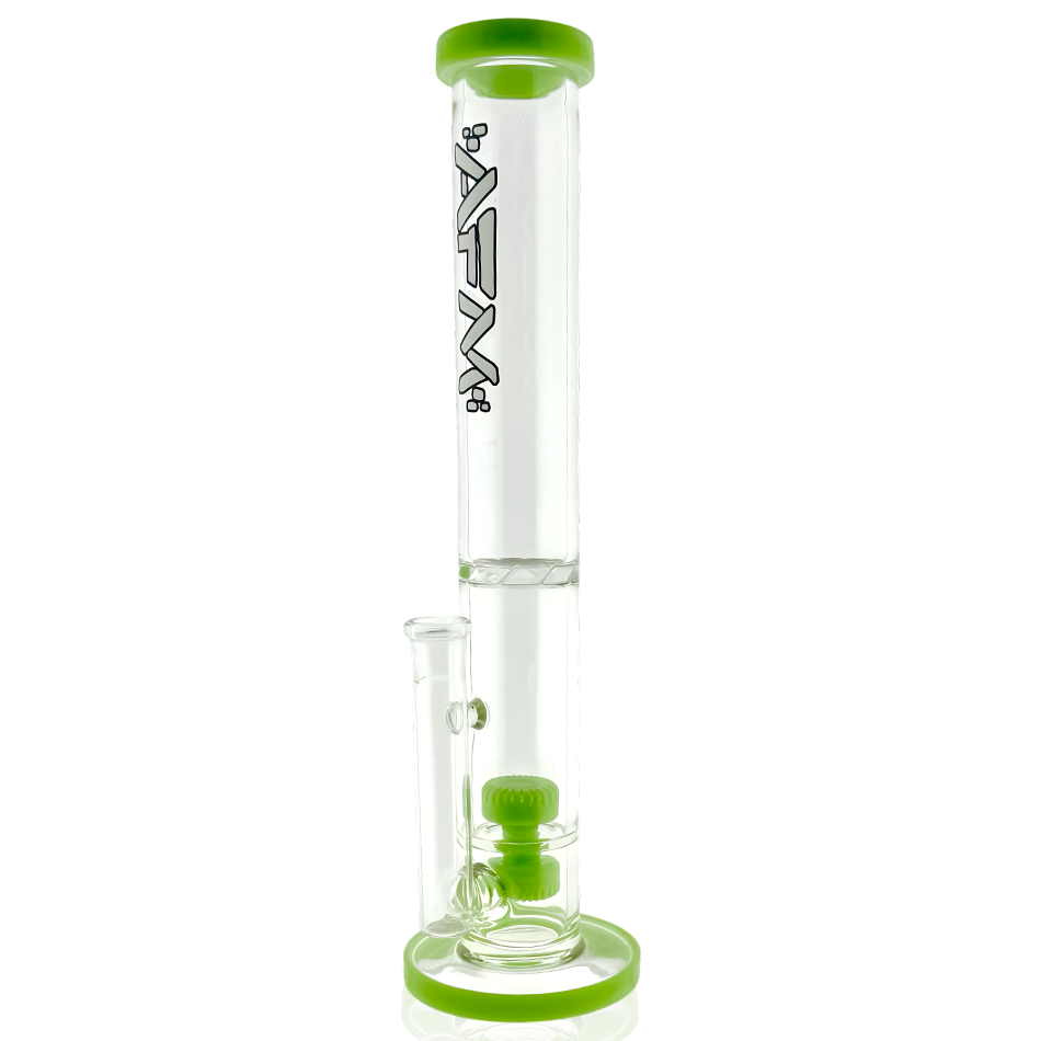 AFM 13″ Double Puck Straight Tube Bong | AFM Smoke