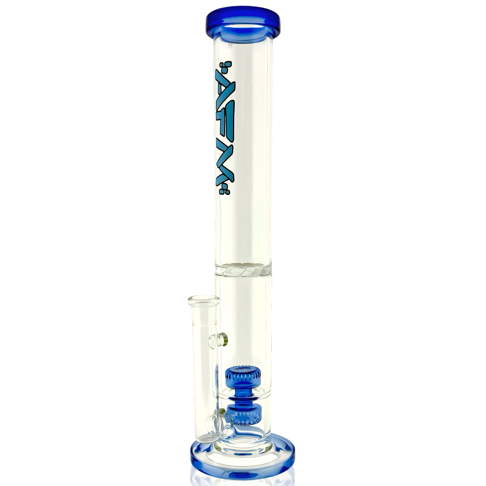 AFM 13″ Double Puck Straight Tube Bong | AFM Smoke