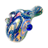 Worked Dichro Multi Colored Glass Hand Pipe