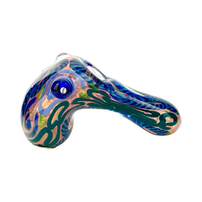 Worked Dichro Multi Colored Glass Hand Pipe