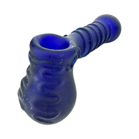 Amazing Sandblast Blue Color Glass Bubbler