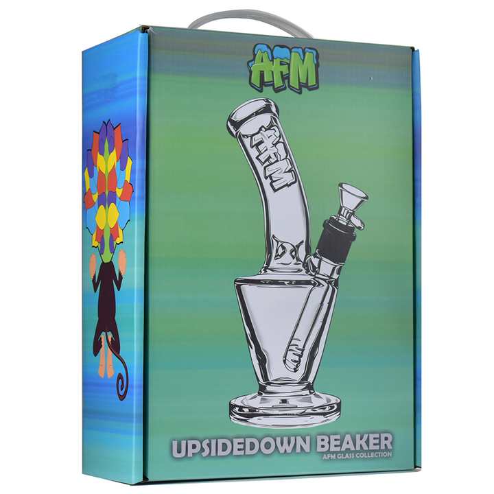 9-Inch AFM Upside Down Glass Beaker Bong Set — box packaging view