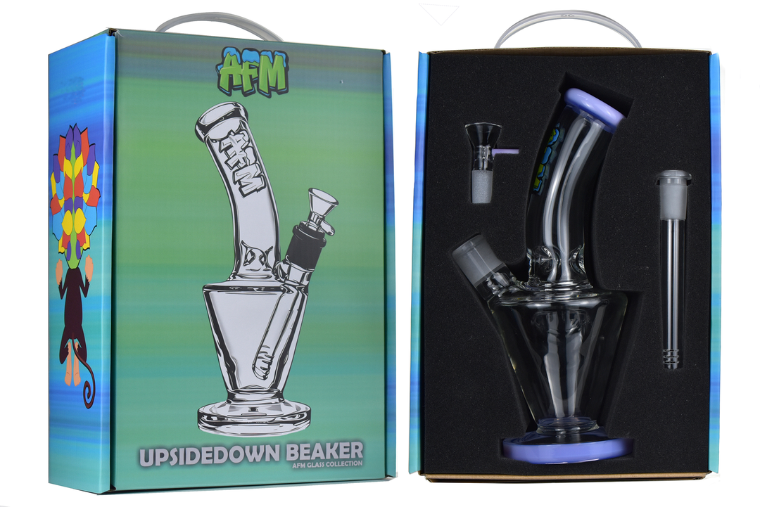 9" AFM Upside Down Glass Beaker Bong Set | AFM Smoke