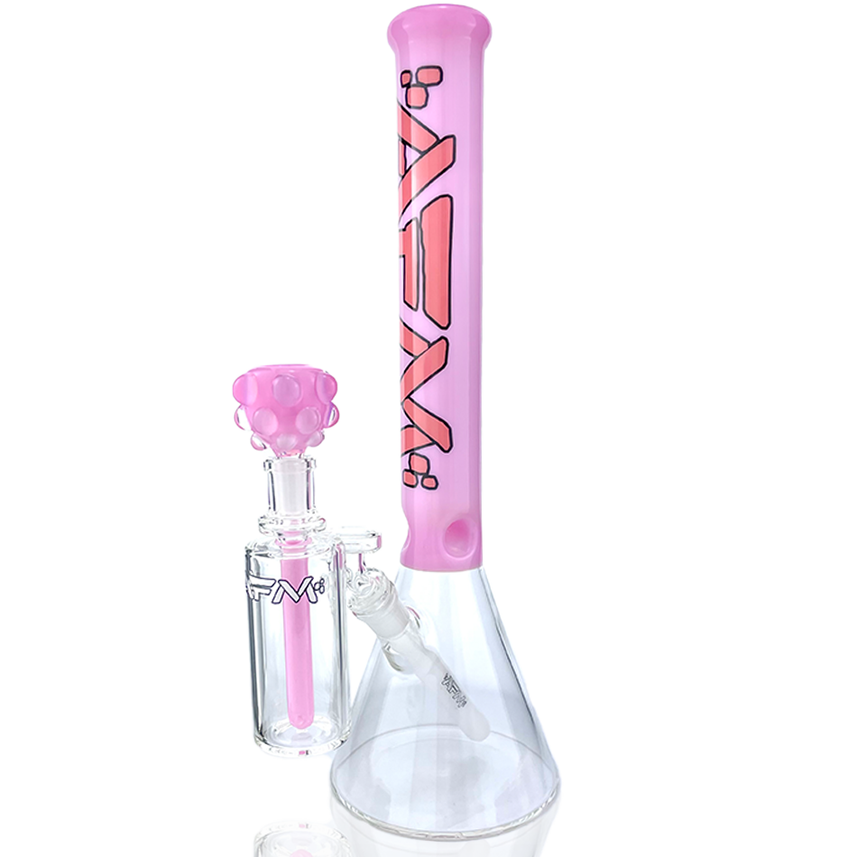 16" Extraterrestrial Pink Glass Beaker Bong Bundle