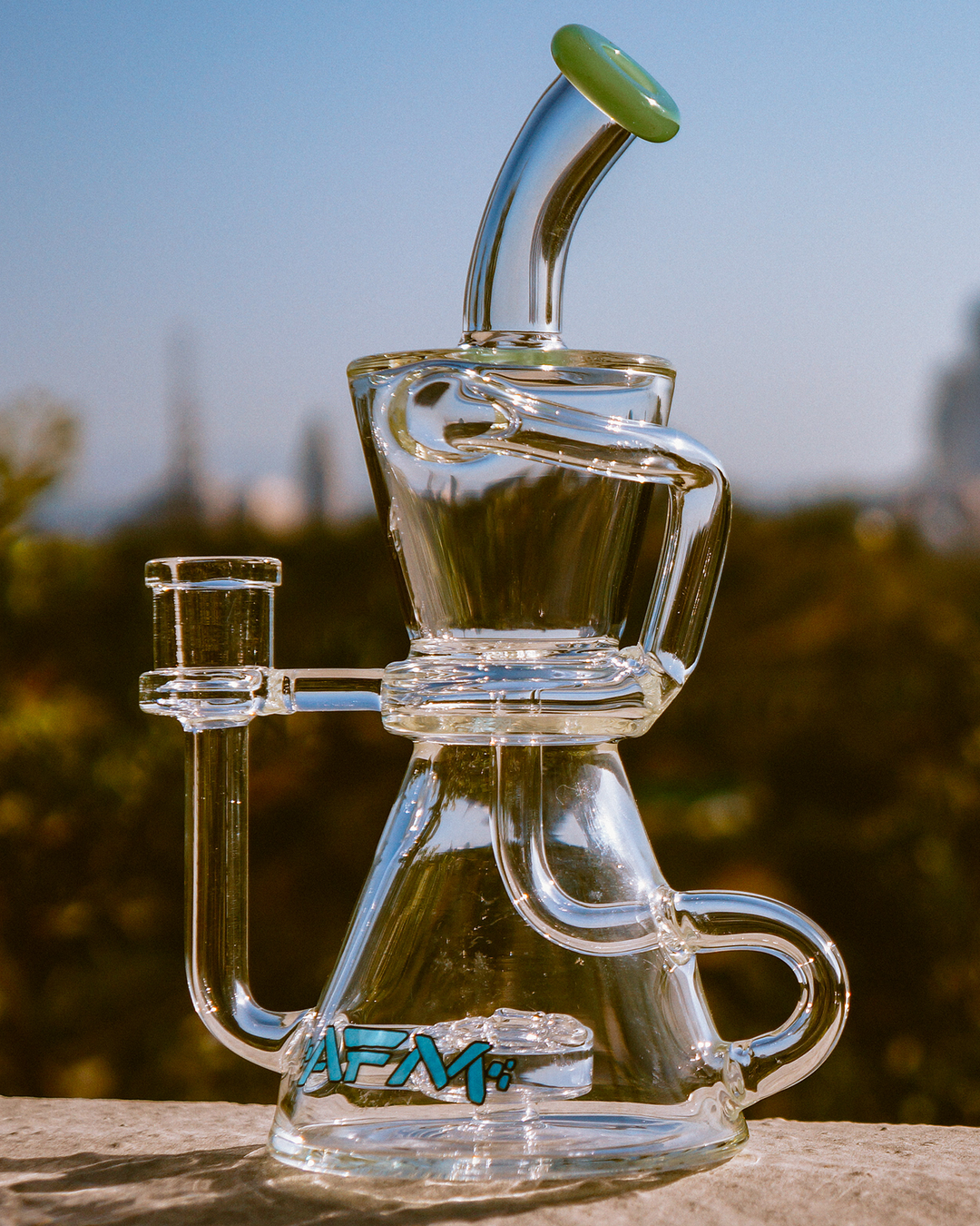 AFM 8.5″ Hour Glass Clear Recycler Dab Rig | AFM Smoke