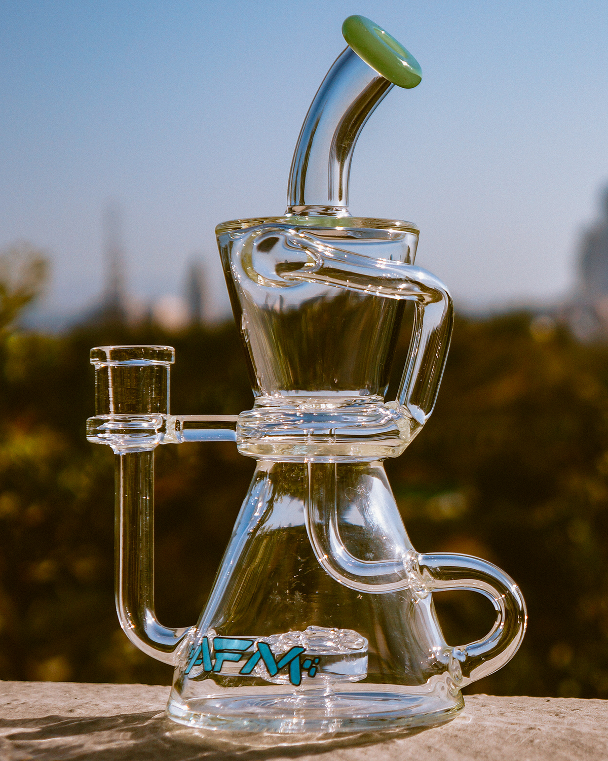 8.5" AFM Hour Glass Clear Recycler Dab Rig
