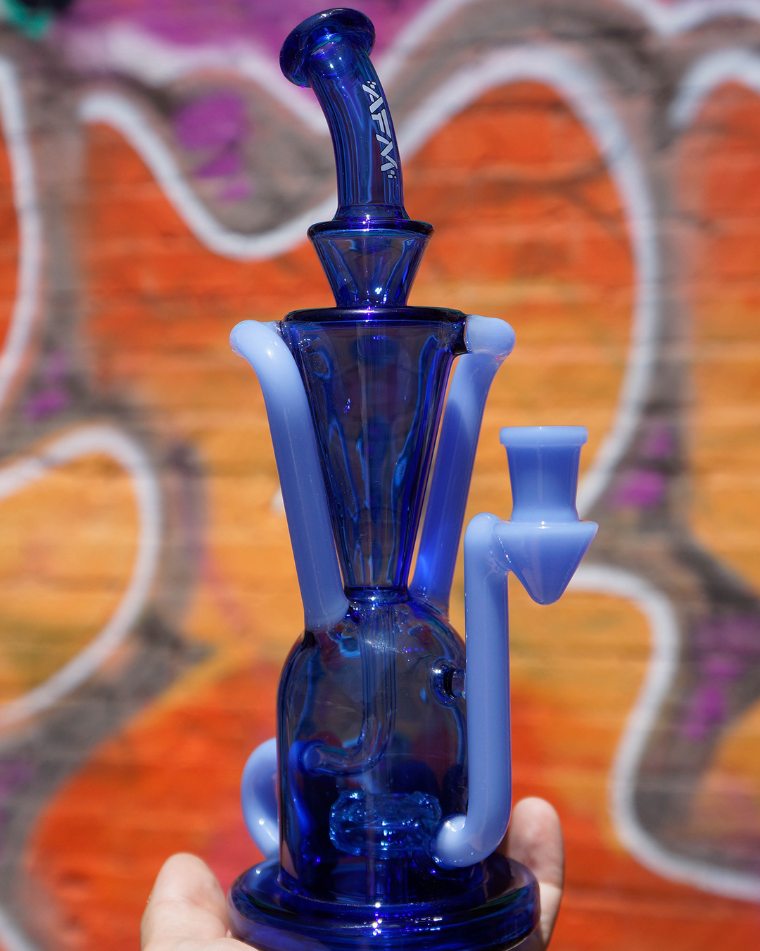 AFM 9″ Poppy Color Glass Recycler Dab Rig | AFM Smoke