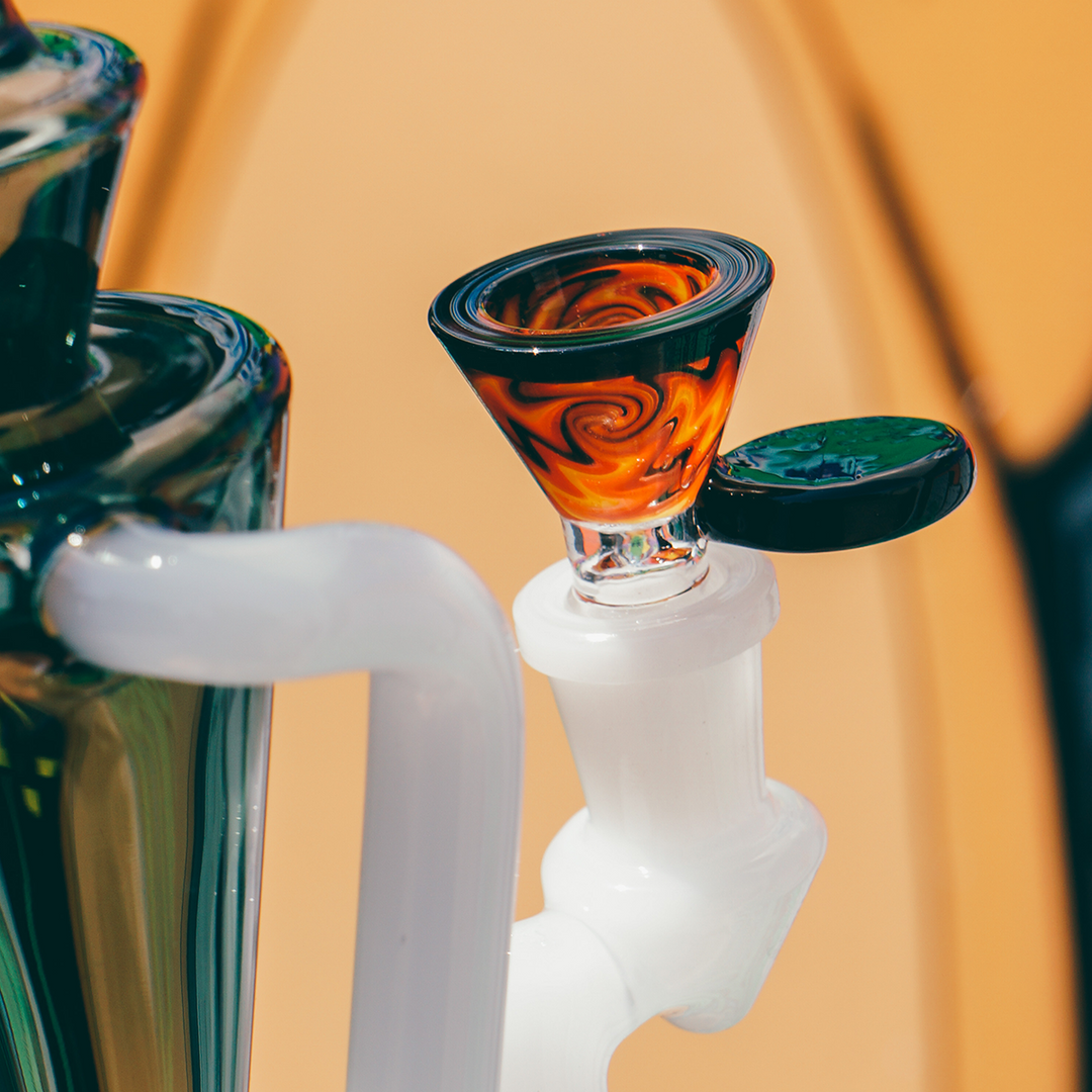 AFM Lucky Goat Rasta Vortex Glass Bowl