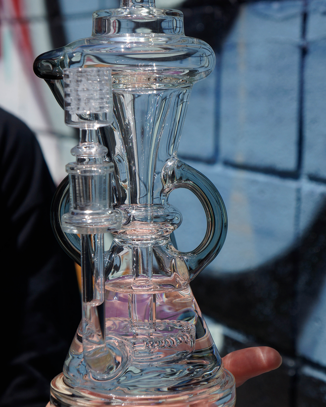 12" AFM Glass Looking Glass Clear Recycler Dab Rig | AFM Smoke