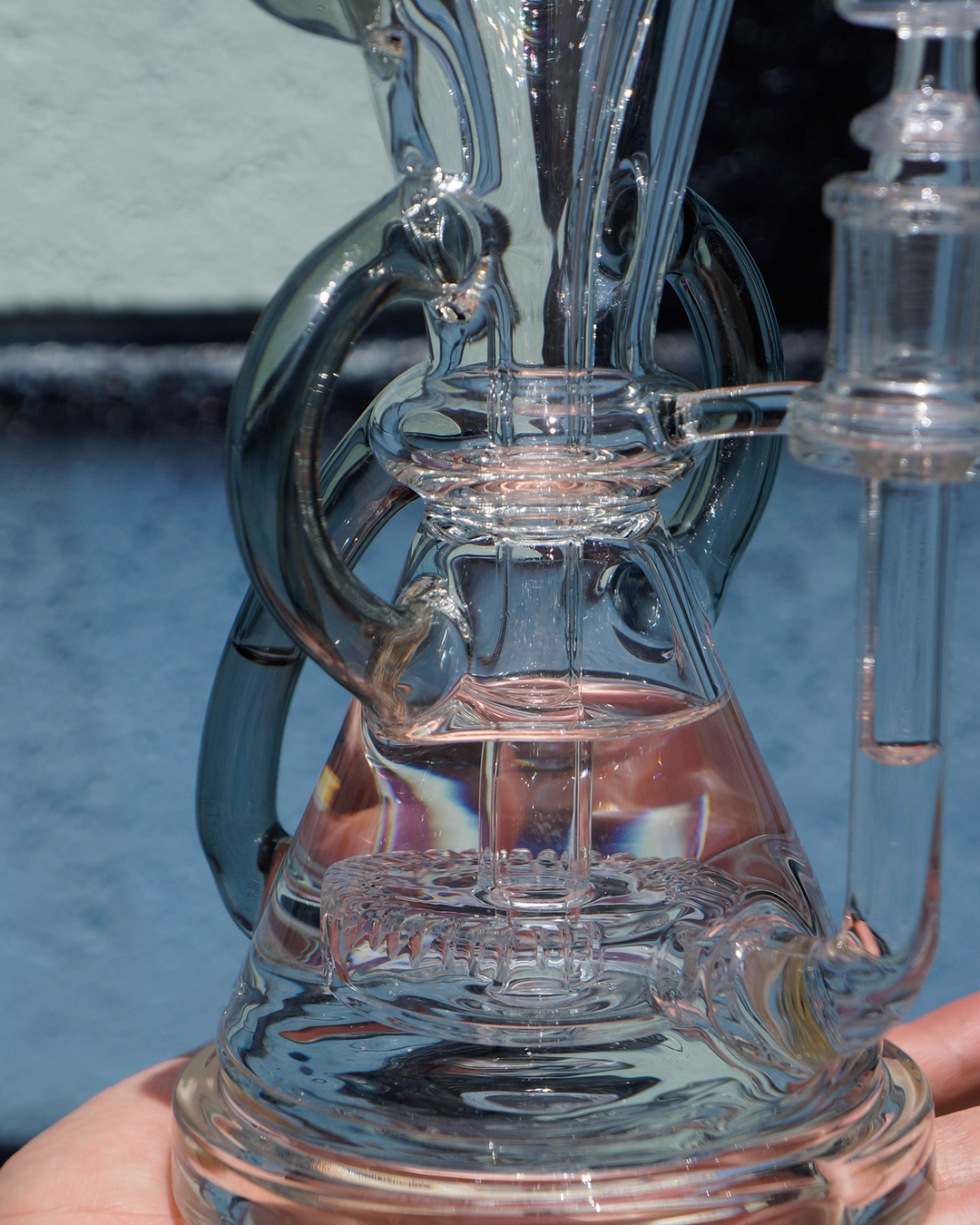 12" AFM Glass Looking Glass Clear Recycler Dab Rig | AFM Smoke