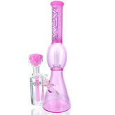 18" AFM UFO Pink Glass Color Beaker Bong Bundle