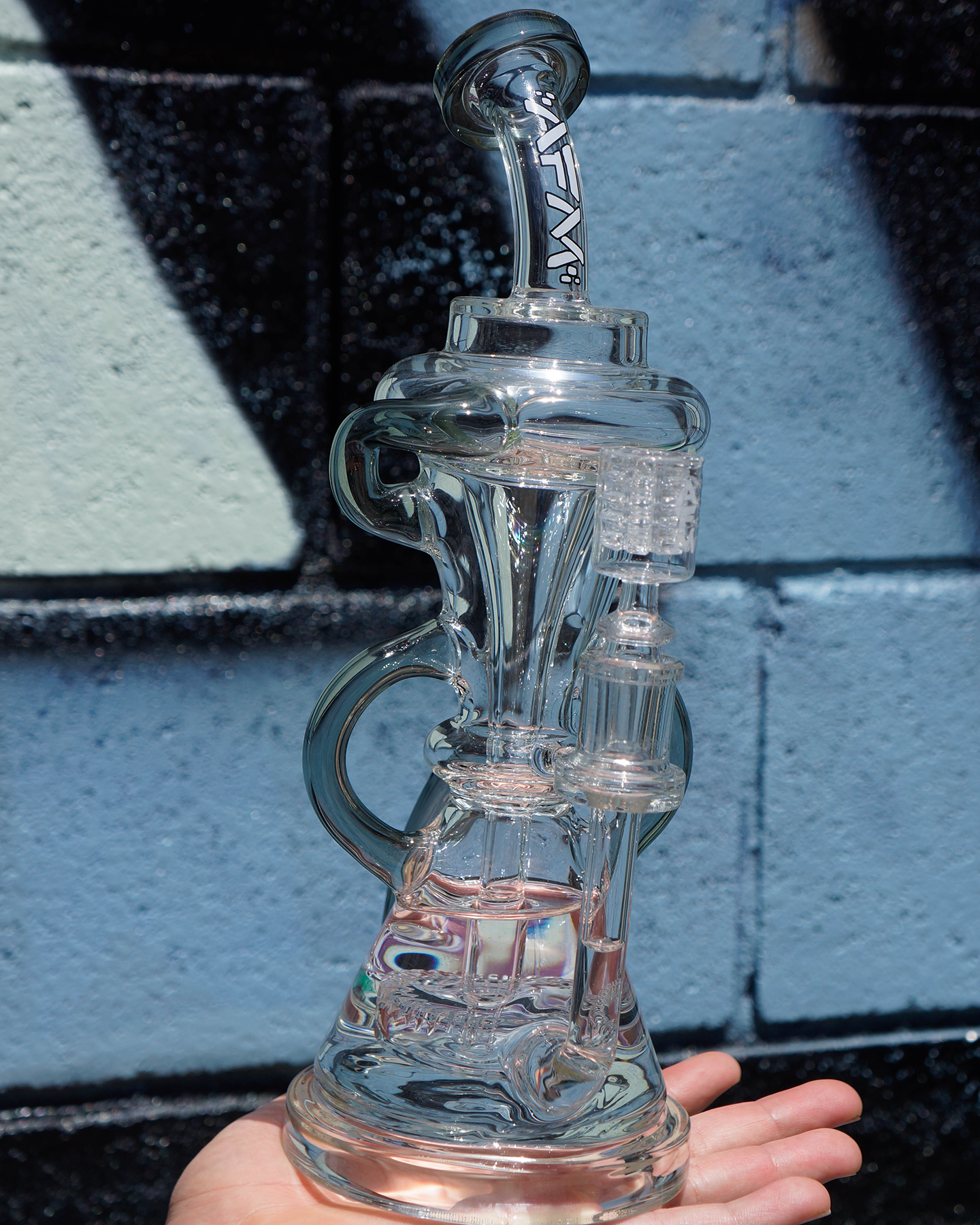 12" Looking Glass Clear Recycler Dab Rig