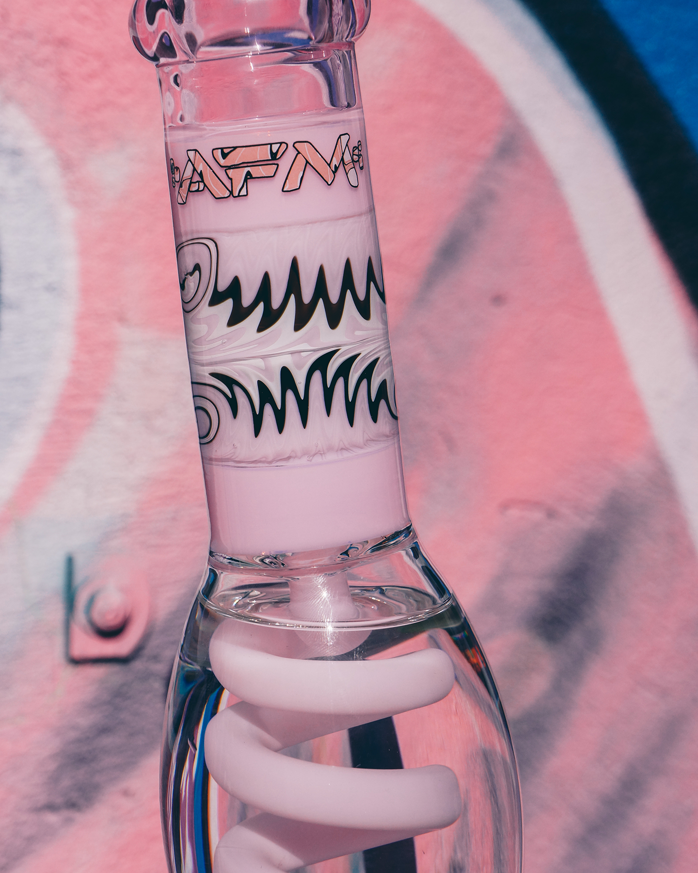 16" AFM Glass Reversal UFO Pyramid Freezable Coil Glass Beaker Bong