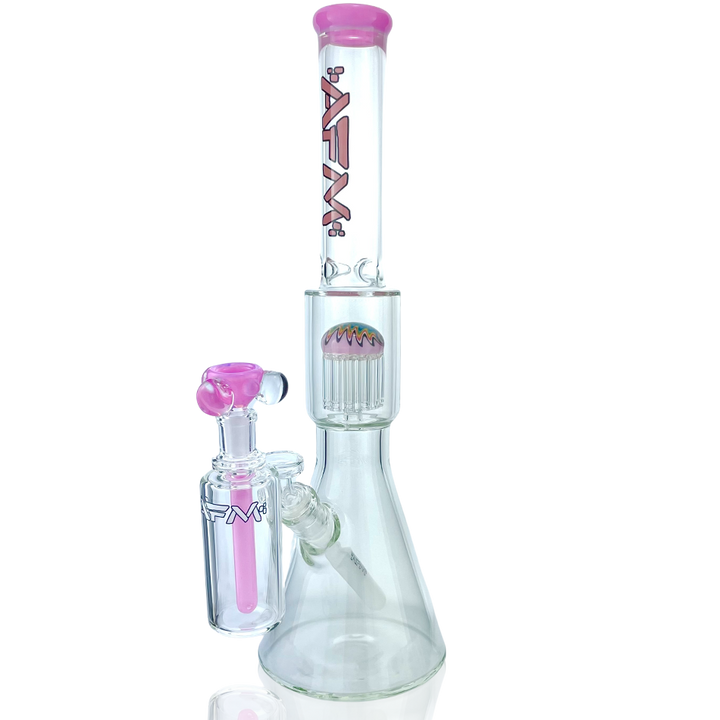 18" AFM Reversal Pink Glass Beaker Bong Bundle | AFM Smoke