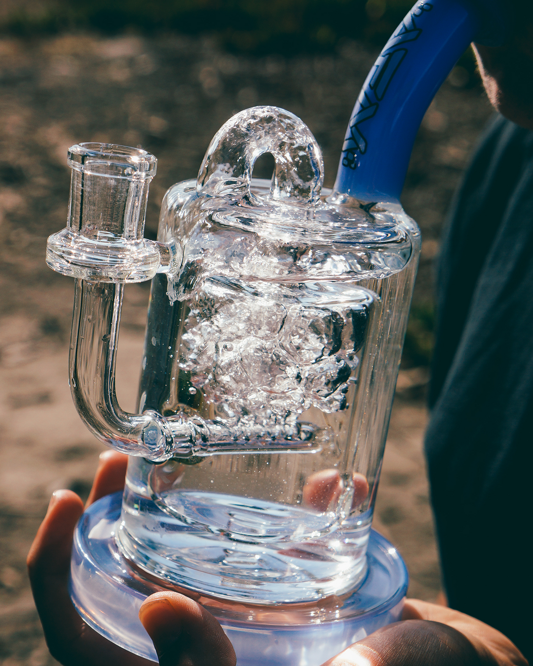 AFM 8″ Pump Color Glass Recycler Dab Rig