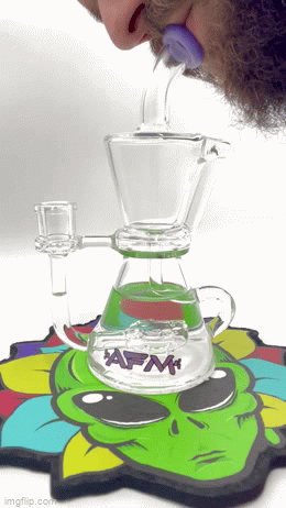 AFM 8.5″ Hour Glass Clear Recycler Dab Rig | AFM Smoke