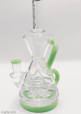 AFM 9″ Magnolia Color Lip Recycler Dab Rig