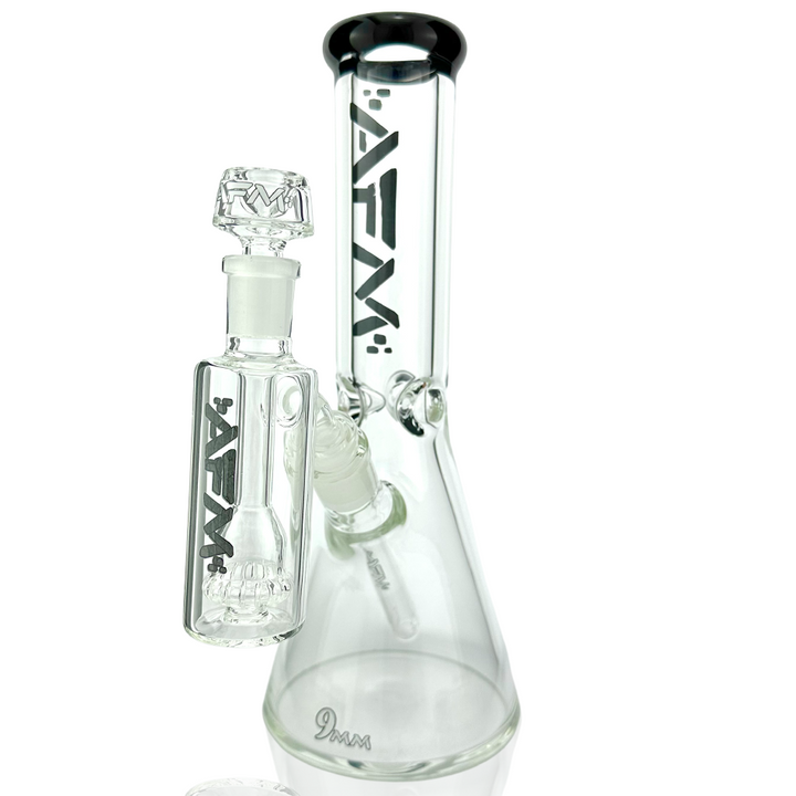 12" AFM Glass Candy Cane 9mm Glass Beaker Bong Set | AFM Smoke
