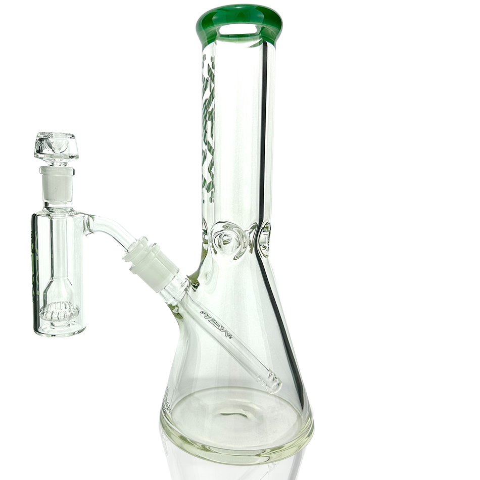 12" AFM Glass Candy Cane 9mm Glass Beaker Bong Set | AFM Smoke