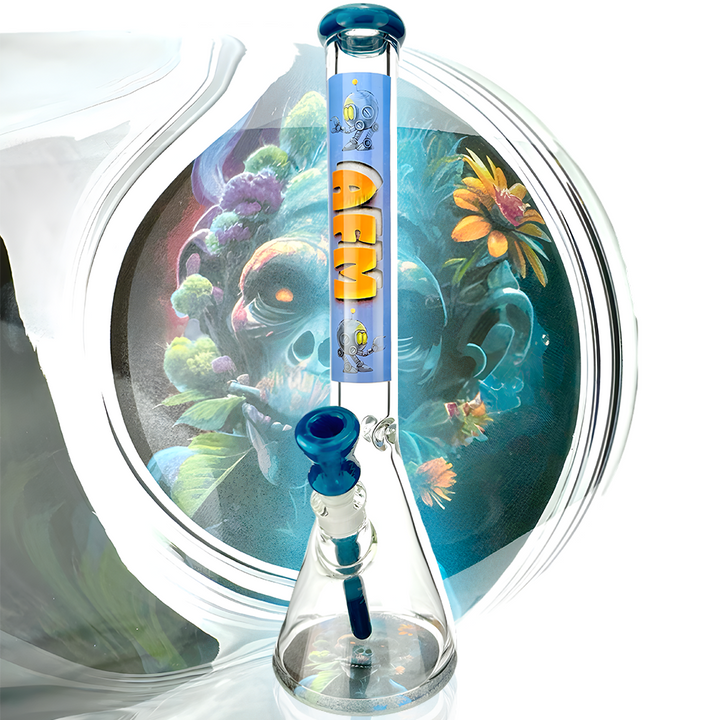 18" AFM AI God Horus 9mm Glass Beaker Bong Bundle – With Ash Catcher