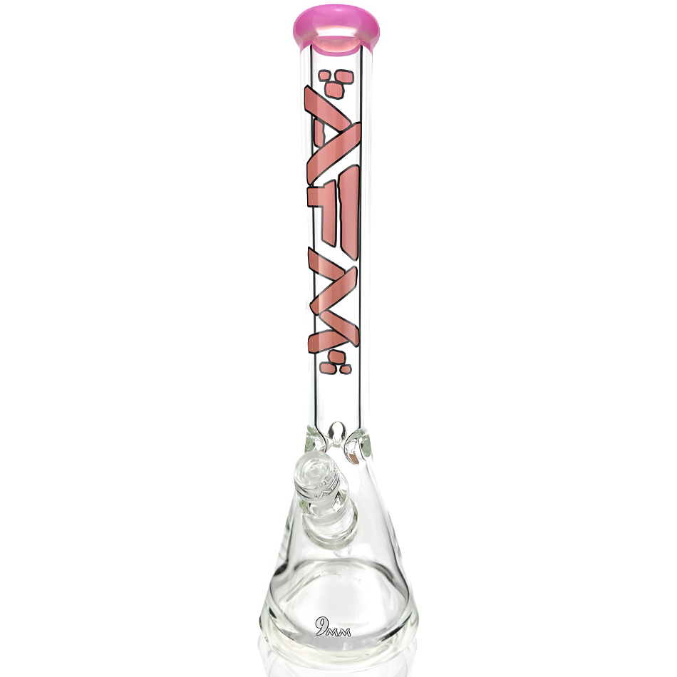18" AFM Heavy Boi Colored Lip 9mm Glass Beaker Bong | AFM Smoke