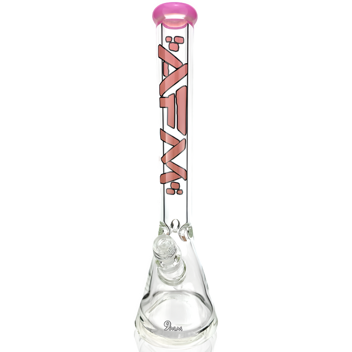 18" AFM Heavy Boi Colored Lip 9mm Glass Beaker Bong | AFM Smoke