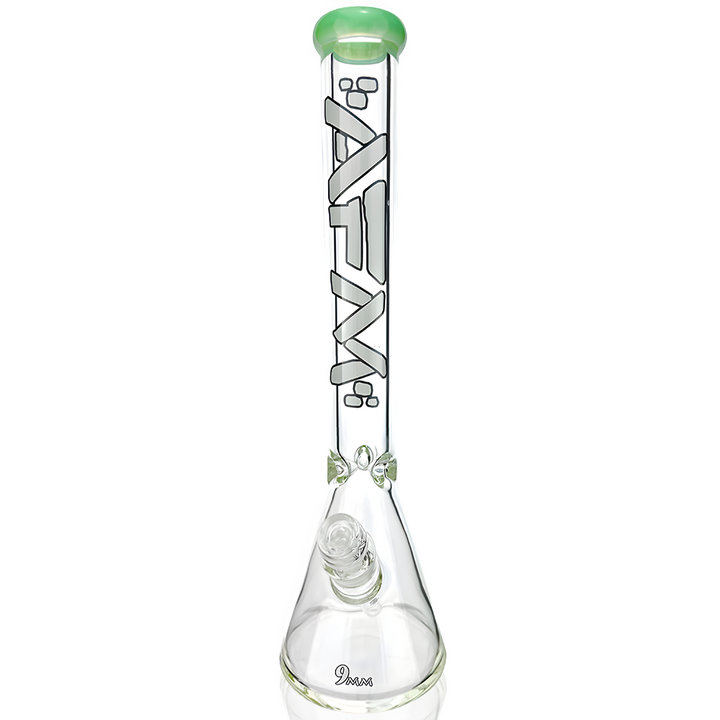 18" AFM Heavy Boi Colored Lip 9mm Glass Beaker Bong | AFM Smoke