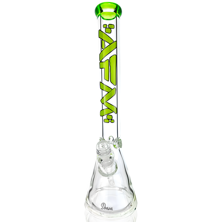 18" AFM Heavy Boi Colored Lip 9mm Glass Beaker Bong | AFM Smoke