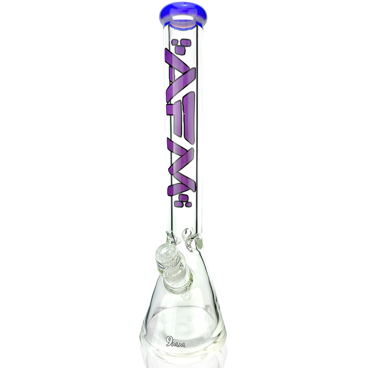 18" AFM Heavy Boi Colored Lip 9mm Glass Beaker Bong | AFM Smoke